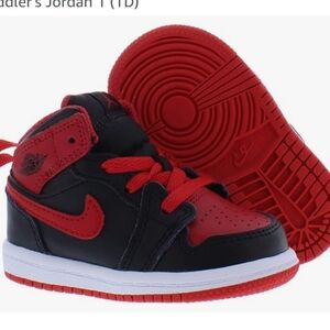 Air Jordan red and black high top